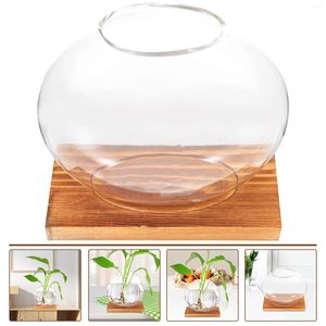 Vaser Hydroponic Dill Ornament Terrarium Small Glass Vase Flowers Hydroponics Propagation Station Wood Bottle Office Water Water Water Water