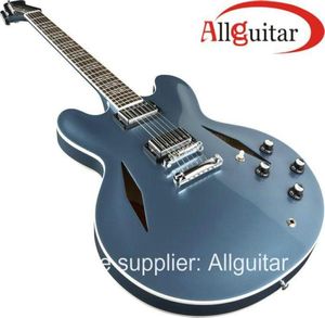 China Made Semi Hollow Body Guitar Dave Grohl Jazz Metal Blue1494896