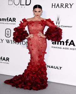 Amfar Charity 2016 Cannes Burgundy Mermaid Evening Dresses 3D Flora Appliques Lace Court Train Celebrity Dresses Formal Prom Occas4828861