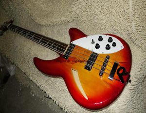 Hela högkvalitativa Rick Semi Hollow Rick Cherry Red 4 Strings Electric Bass Guitar 4747356