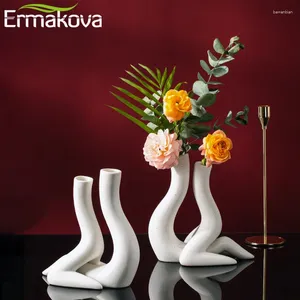 Wazony ermakova ceramiczny abstrakt wazonu ludzkiego układu kwiat suszony pojemnik na pulpit pokój doniczkowych ozdoby dekoracji domu akcesoria