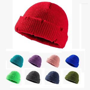 Boinas de chapéus de malha de malha de outono e inverno