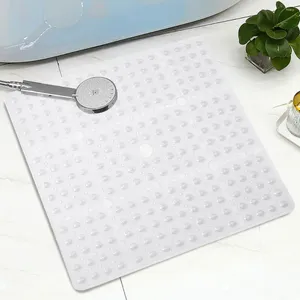 Bath Mats Pvc Shower Mat Soft Bathroom Square With Non Slip Surface Secure Suction Cups Ideal Carpet Drain