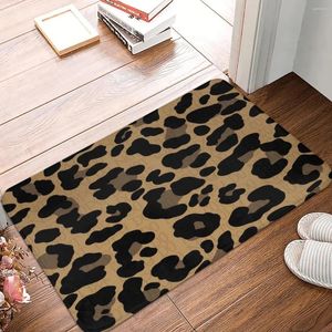 Mattor Leopard Dörrat Badrum Tryckt Polyeste Mat Kitchen Hom Hall Hall Päls Dekoration Golvmatta Dörrbad Bath