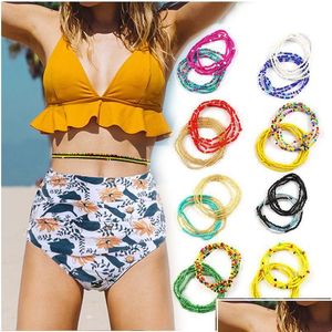 Belly Chains Belly Chains Elastic Chain African Midje Pärlor Body Women Girls Summer Boho Jewelry Accessories Drop Delivery DHNXJ DHCF0