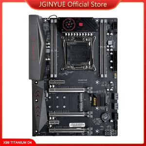 Motherboards JGINYUE ATX X99 mainboard Intel LGA 20113 E5 V3 V4 DDR4 2133MHz 128GB ECC M.2 NVME SATA Highend Game Board X99 TITANIUM D4