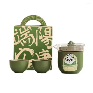 Zestawy herbaciarskie panda bambus kreatywny ceramiczny podróż chińska moda