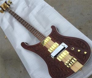 RIC 4003 Bastard LK Lemmy Kilmister Limited Edition Natural Walnut Handcarved Electric Bass Guitar Neck Through Body guitars8832287