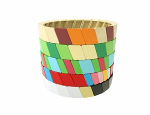 Roxanne Assoulin Enamel Tila Bransoletka Tila Rainbow Mulitcolor Stackable Metal Płytka Kobieta Bransoletka Bransoletka Czei Tila Bangle8083440