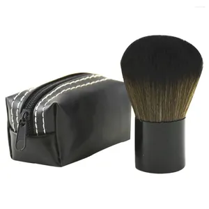 Lagringsflaskor Portable Powder Makeup Brush Fluffy Loose Mineral Foundation med väsktäckning Bronzer Blush