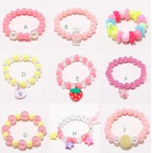 INS fofo 9 estilo 9 estilo Kids Acessório de joias coloridas estrelas pérolas Love Heart Charms Bracelet Cute design Princesa Bracelet Kids Girl JE9249158