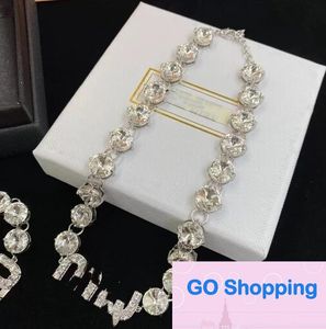 Classic Lady Style Retro Light Luxury High-klass Full Diamond Party Clavicle Chain Halsband Dress Necklace Jewelry Accessories