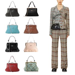 ホワイトチェーンクロスボディデザイナー女性バッグViviennes Westwood Bag Luxury Bag Handbag高品質の女性ショルダーバッグブラウンワニパターンdumplingバッグ財布