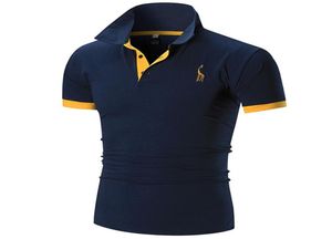 Mens Polo Shirt Male Short Sleeve Casual Slim Solid Color Deer Embroidery Polo shirt7968701
