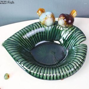Plattor små fågelblad keramisk platta frukt sallad skål sushi dim sum maträtt organisera brickor smycken tål tvål mellanmål