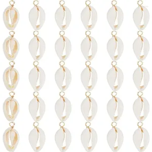 Ciondolo 60pcs Real 18k Gold Pendants Pendants Sea Cipante Beach Seashells Cowrie