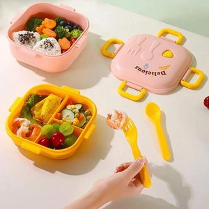 Dinnerwaren stapelbare Lunchbox mit Fächern doppelt geschichtet für Mikrowellen- und Geschirrspüler Esskisten Bento -Taschen
