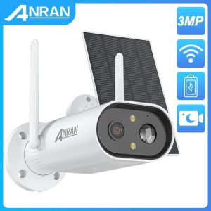 Cameras ANRAN 3MP Solar Battery Camera Security Spotlight Surveillance Rechargeable Solar Panel WiFi Outdoor Wireless Humanoid Detection