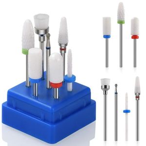 7 Pcs Ceramic Milling Cutter For Manicure Nail Bits For Electric Drill Removing Gel Varnish Tool