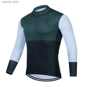 Męskie koszulki Spring Long Seve Jersey Mans Ubranie 2024 Summer anty-UV Bike Bikeb-rower H240407