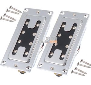 Mini styl dwa liniowe 8 -otworowe 4 strun elektryczny bas humbucker pickup chrome7009679