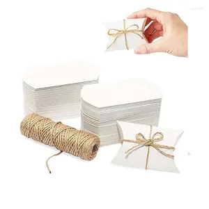 Geschenkverpackung 20pcs/Los Kissen Hochzeitsfeiern Bevorzugung Papier DIY Box Candy Boxes Supply Accessoires bevorzugt Kraft Kraft
