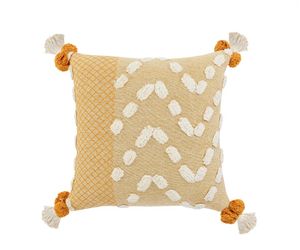 Pillow Woven Paths Golden Glow Zeal Pom Durable Low-profil Luxurious Colorfast Easy To Clean Throw