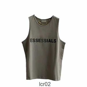 2023 Ess Mens Tank Top t Shirt Trend Brand Three-dimensional Lettering Pure Cotton Lady Sports Casual Loose High Street Sleeveless Vest Eu Size S-xl 3qoyj5wrs