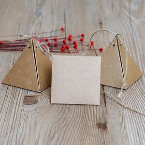 Gift Wrap 10st/Lot Kraft Paper Pyramid Style Candy Box Wedding/Gift/Jewelry/Food Boxes Chocolates/Candy Packing