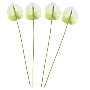 Simulação de flores decorativas anthurium andraeanum lind lind falsa arranjo doméstico decoração de plantas artificiais de ramo artificial