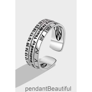 S925 Sterling Silver Open ring Roman numeral fashion hand accessories