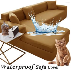 Chair Covers 1/2/3/4 Seats Waterproof Solid Colors Sofa Cover Elastic L Shaped Corner Slipcover For Living Room Protector Pets Kids Home