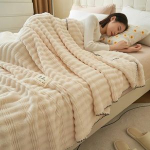 Filtar imitation hår filt mjuk varm fluffig kast soffa täcker korall sängöverdrag på sängen för vuxna barn hem textil