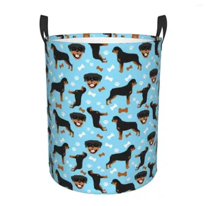 Laundry Bags Rottweiler Dog Breed Basket Foldable Animal Clothes Toy Hamper Storage Bin For Kids Nursery