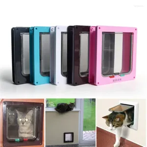 Nośniki kota 4 sposób Zamknięte pies kotek drzwi bezpieczeństwa Abs Plastikowe s/m/l zwierzę zwierzęta mała brama dla zwierząt domowych