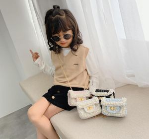 INS NAMBINE GIURLI Principesse Borse di moda Bambini Plaid Parl Singleshoulder Bags Kids Pliad Chain Messenger Borse Mini S8858701583