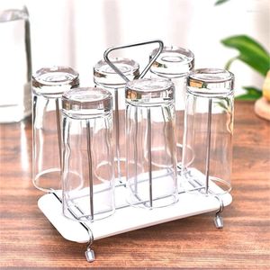 Kitchen Storage 6 Water Cup Draining Holder Glass Rack Household Cups Drain Stand Drying Shelf