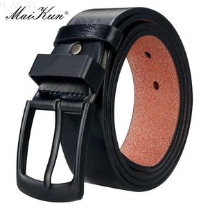 أحزمة Maikun Fashion Mens حزام الأعمال عارضة كبيرة منصات المصمم الفاخرة PU Leather Beltc240407