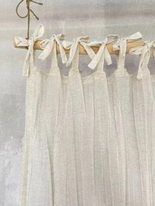 Cortina de cortina japonesa estilo silencioso estilo de linho enrugado