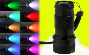 Zmiana kolorów Gadżet RGB LED Torcha 3W aluminium Edison Multicolor Rainbow Torch for Family Party wakacje 214B32214926966