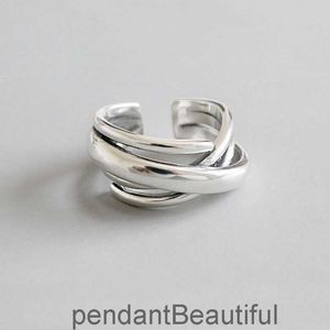 Südkorea Osttor S925 Silber Mode Personalisierte Knoten Ring Frauen Webringhandwerk Handwerk