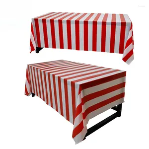 Table Cloth Kai Feng Party Circus Christmas Red And White Striped Holiday Layout Props Style 2pcs
