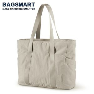 Bagsmart Women Tote Bag University Laptop Reisende Windel Fitnessstudio Yoga mit Mattenschnalle für das Sport College -Arbeit 240326