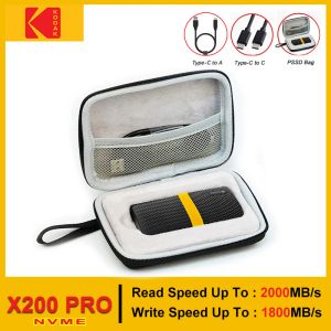 Приводы Kodak X200 Pro Pro -Portable SSD 2TB 1TB USB 3.1 Typec Внешний диск Hard Disk 512GB 256 ГБ твердотельный привод для ноутбука Книжный ПК