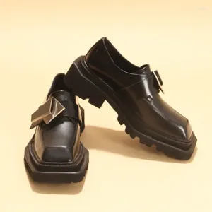 Casual Shoes Business Dress Square Toe Slates Dicke alleinige Nische High-End-Höhe Erhöhung der echten Ledermänner 2c