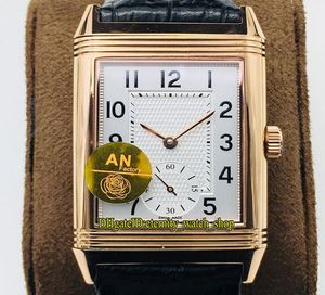 ANF Topversion Reverso Flip on both sides Dual time zone 3842520 White Dial Cal854A2 Mechanical Handwinding Mens Watch Rose Go1810598