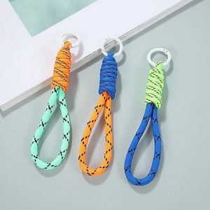 Keychains Lanyards New Two Color Phone Rope Keychain Personalized Hanging Bag Jeans Key Chain Decoration Party Gift Ring Q240403