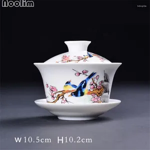 Filiżanki spodki ceramiczne ręcznie malowane gaiwan Creative Office Teacups Chińska miska herbaty z okładką akcesoria herbaciarskie