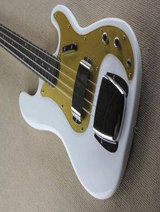 Niestandardowy amerykański 03963 Precision Bass White 4 Strings Electric Guitar Guitar Chrome Tailpiece Protect Cover Rosewood Tforeboard1993813