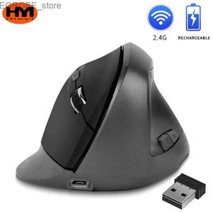 Camundongos ihoyi mouse sem fio 2.4g carregamento de mouse óptico 6d mouse vertical ergonômico mouse sem fio y240407